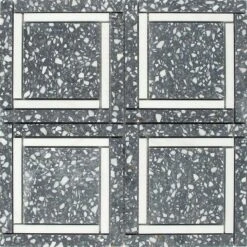 Gray And White Terrazzo Square Mosaic Tile