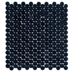 Nero Marquina Penny Tumbled Mosaic Tile