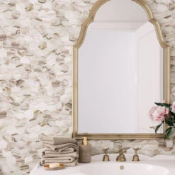 Sea Glass Hexagon Amber Mosaic Tile