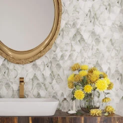 Sea Glass Louvre Grey Mosaic Tile