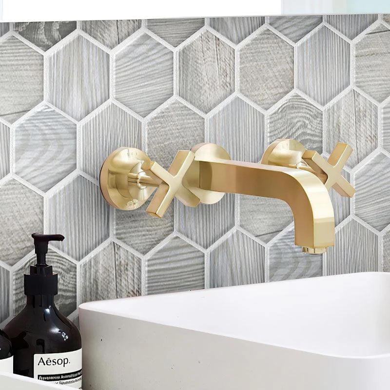 Painted Wood Hex Blue