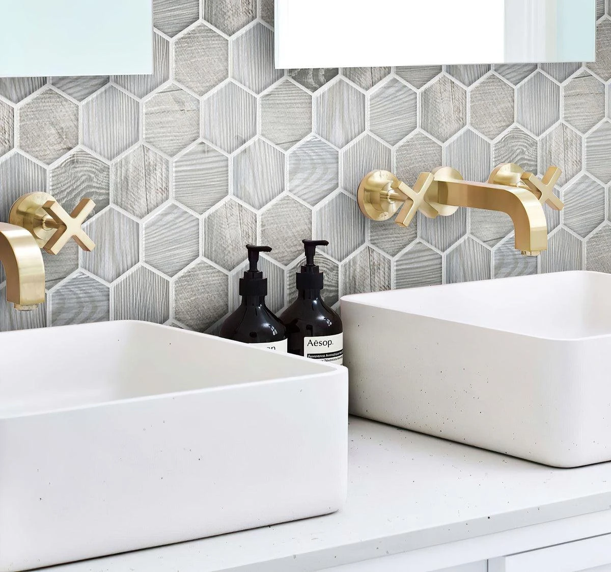 Painted Wood Hex Blue - Image 4