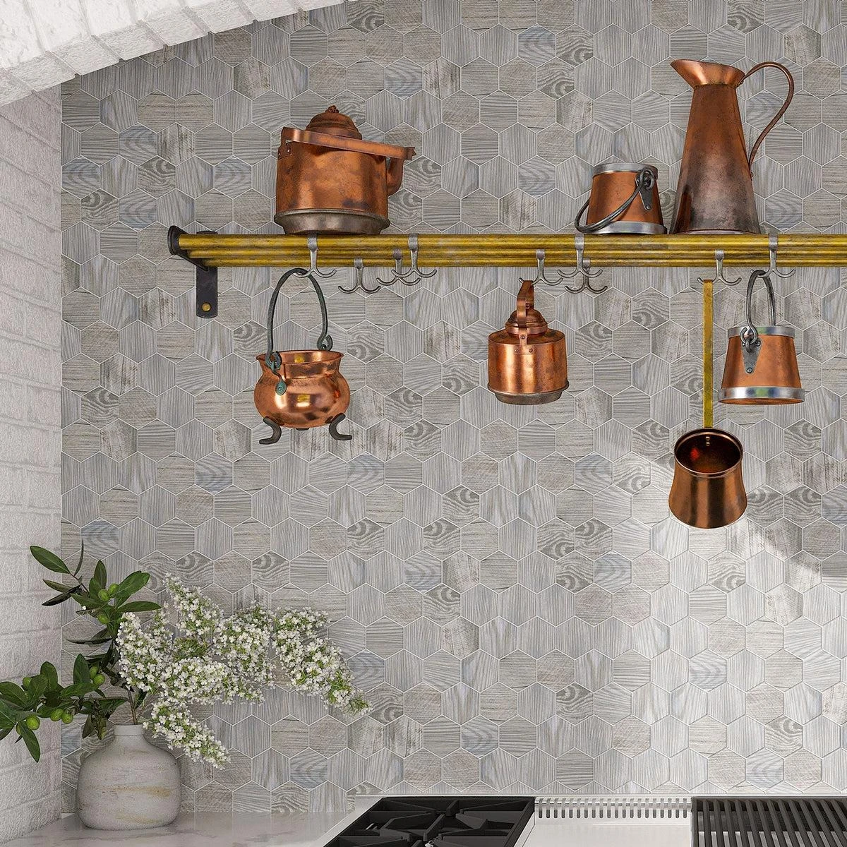 Painted Wood Hex Blue - Image 3