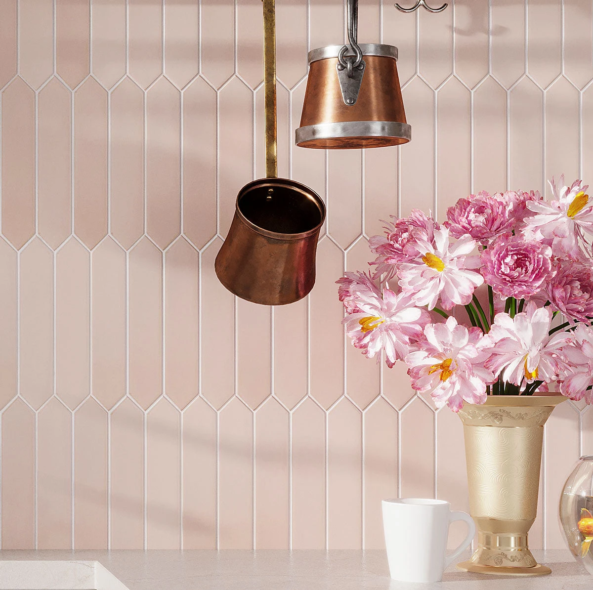 Palisades Rose Picket Ceramic Tile