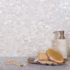 Pure White Mother Of Pearl Brick Mosaic Tile