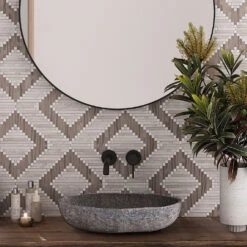 Santorini Geometric Wood Look