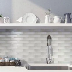 Stardust Ice 2X8 Glass Mosaic Tile