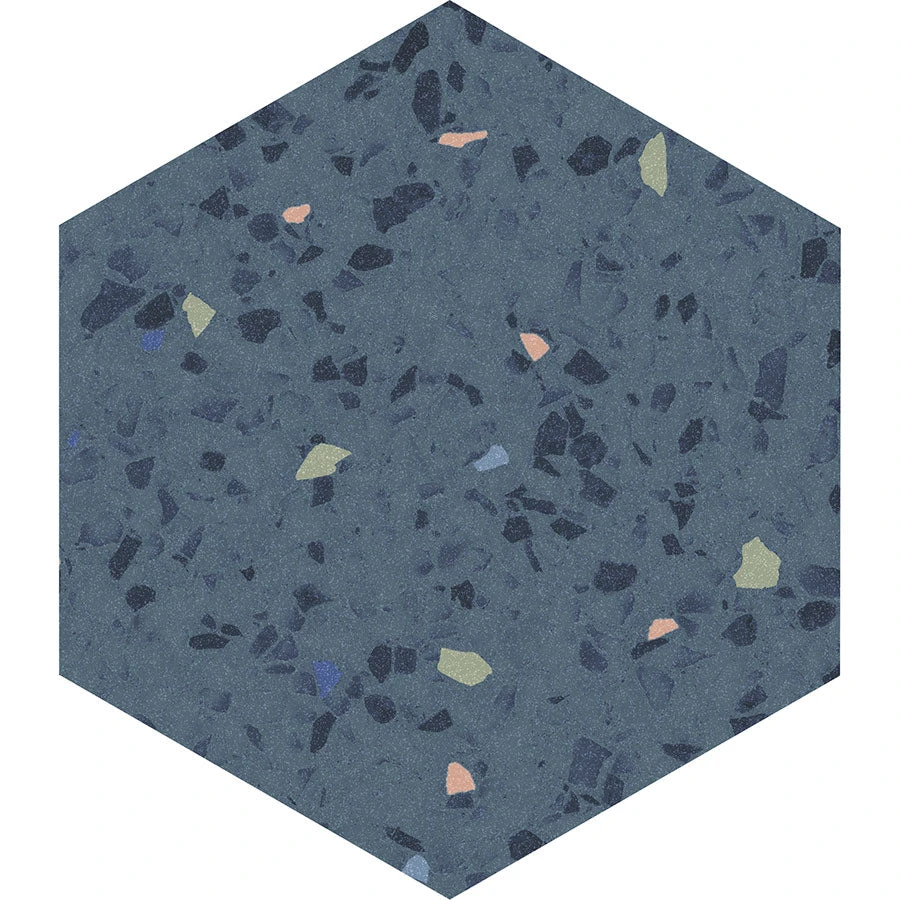 Stormy Sky Terrazzo Hex Porcelain Tile - Image 2