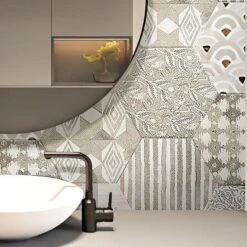 Tex Ivory Hexagon Pattern Natural