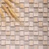 Textured Mini Brick Crema Marfil And Glass Mosaic Tile