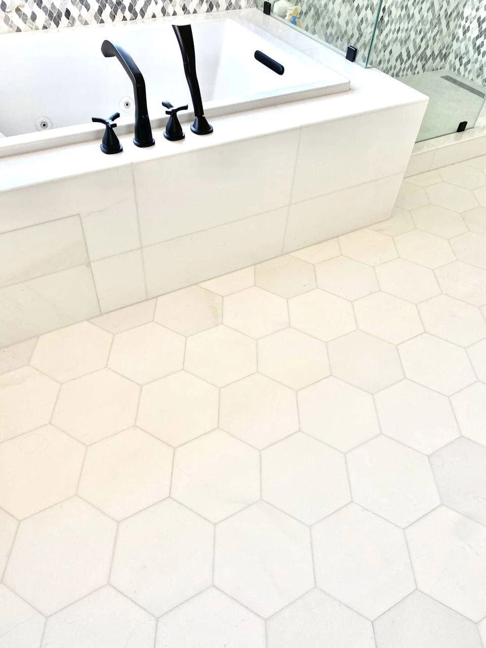 10 Inch Thassos White Marble Hexagon Tile - Image 5