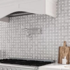 Thassos Square And Carrara Octagon Marble Mosaic Tile
