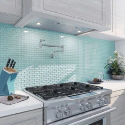 Turquoise Glass Brick Tile