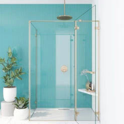 Turquoise Herringbone Glass Tile