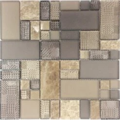Versailles Emperador Light Marble And Glass Mosaic Tile