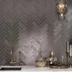 Villa 2X8 Metallic Glass Tile