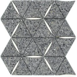 Gray And White Terrazzo Geometric Mosaic Tile