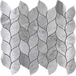 White Carrara Leaves Mosaic Tiles