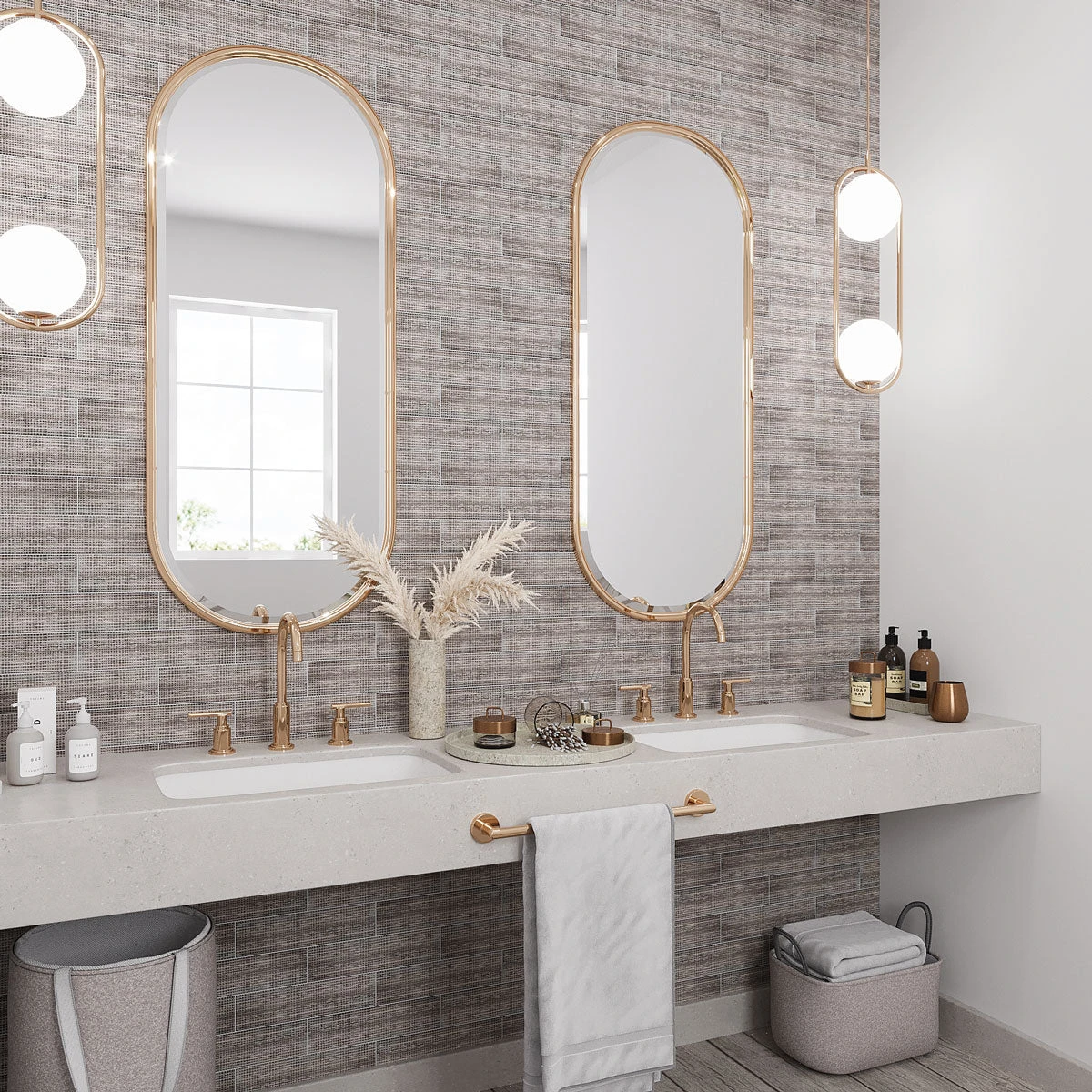 Wooden Beige Dots Etched Subway Marble Tile - Image 3